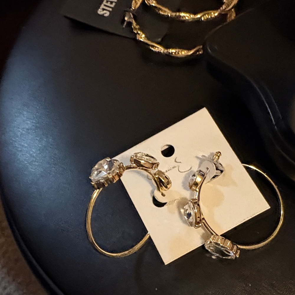 Jessica Simpson Gold and Silver Crystal Earrings